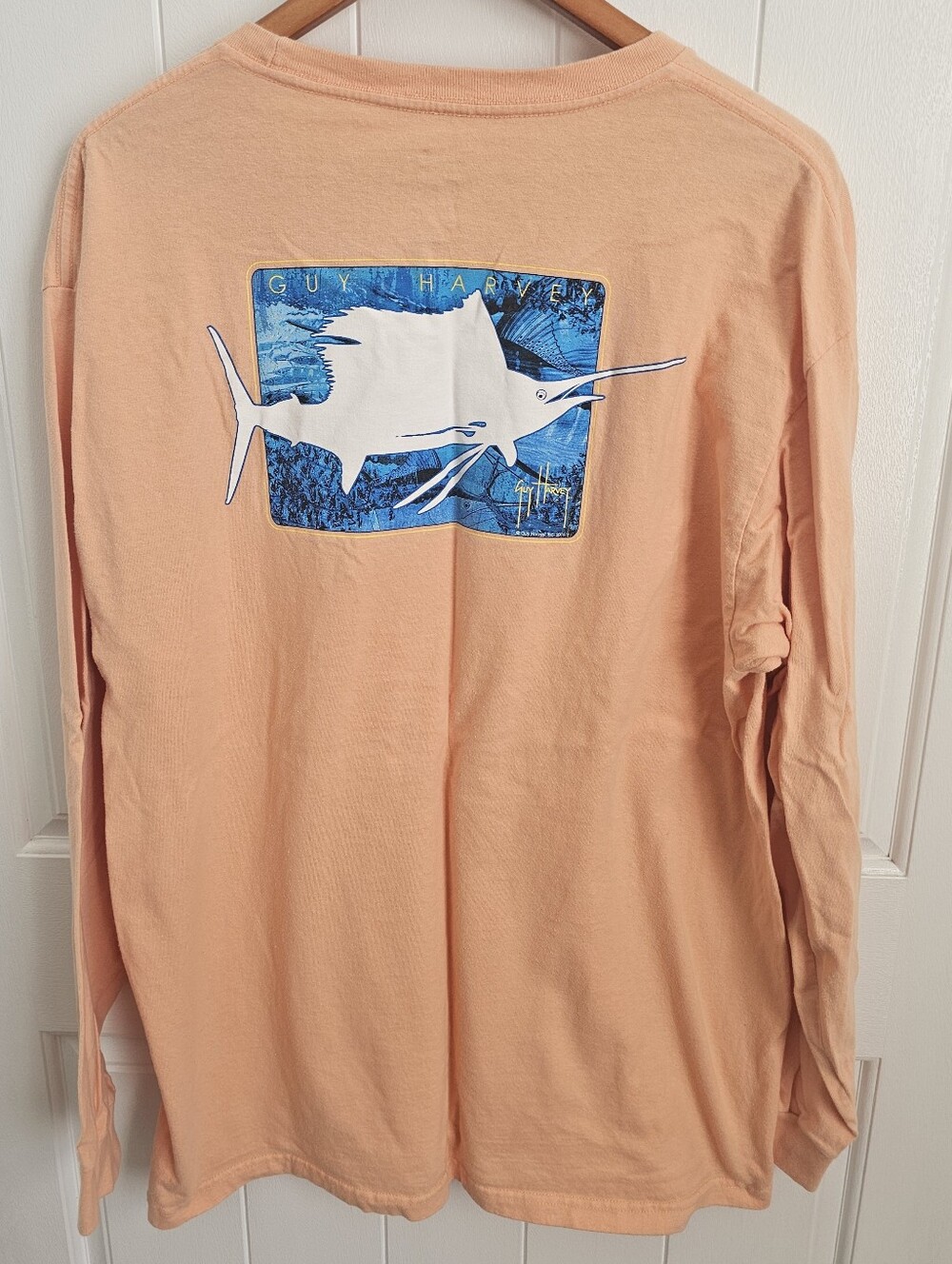GUY HARVEY Original Fin Classic Fit Mens Long Sleeve Tee Shirt